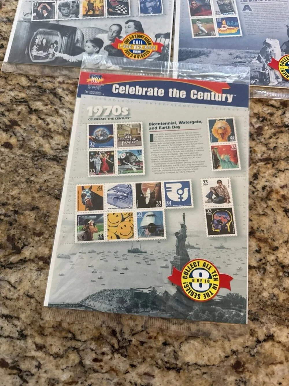 1950, 1960 and 1970s celebrate the century stamps